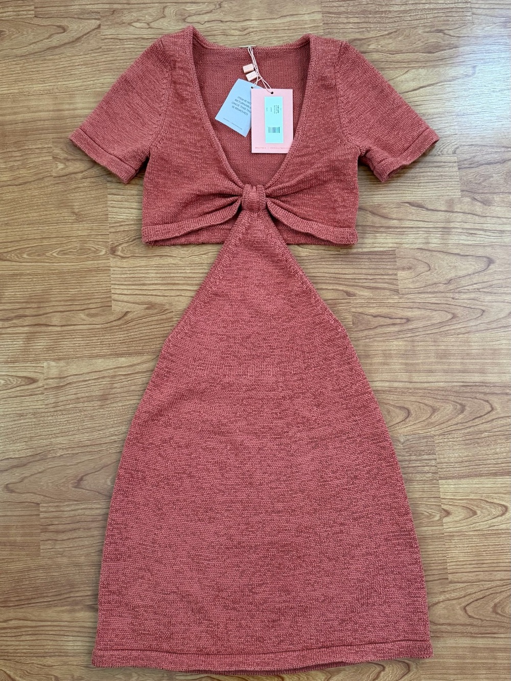 Brand New with Tags Cult Gaia Billie Knit Midi Dress with Front Knot in Jasper